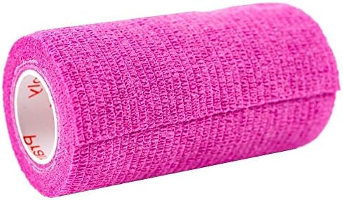 3 Inch Vet Wrap Tape Bulk (Fuchsia) (Pack of 24) Self Adhesive Adherent Adhering Flex Bandage Grip Roll for Dog Cat Pet Horse