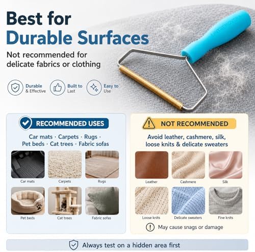 3 Pack Dog Cat Hair Remover, Carpet Rake and Fabric Lint Scraper