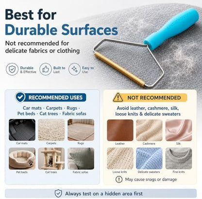 3 Pack Dog Cat Hair Remover, Carpet Rake and Fabric Lint Scraper