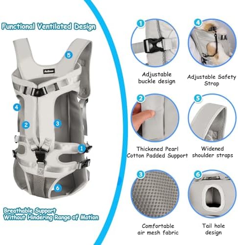 PetBonus Dog Front Carrier Backpacks, Legs Out Easy-fit Puppy Chest Carrier