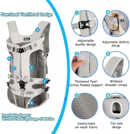 PetBonus Dog Front Carrier Backpacks, Legs Out Easy-fit Puppy Chest Carrier