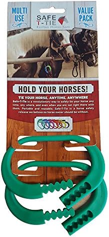 Injuries Preventing Horse Tether Tie - Portable, Versatile & Reusable Breakaway Horse Tie, Quick Release Under Heavy Pressure w/ 5 Loop Settings, Multi-Purpose Horse Clip (2 pcs Dark Green)