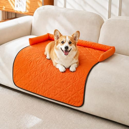 Cooling Dog Bed Mats with Neck & Head Support, 35.43 x31.5 inch Orange