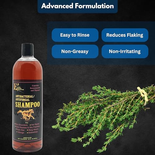E3 Antibacterial Shampoo + E3 Argan Oil Conditioner Set for Horses and Dogs - Professional Grooming Duo (2 x 32 fl oz) - High-Shine, Detangling & Hydrating Formula for Manes, Tails, and Coats
