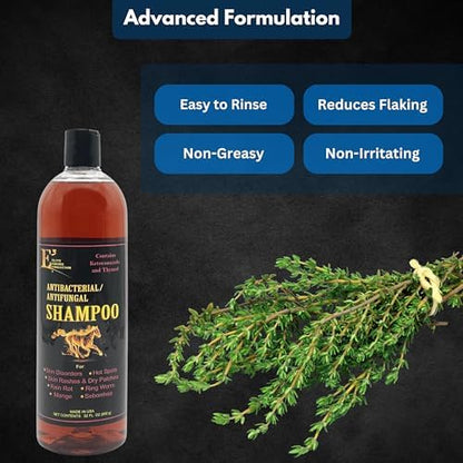 E3 Antibacterial Shampoo + E3 Argan Oil Conditioner Set for Horses and Dogs - Professional Grooming Duo (2 x 32 fl oz) - High-Shine, Detangling & Hydrating Formula for Manes, Tails, and Coats