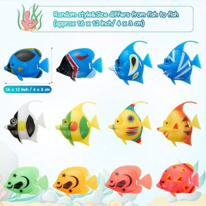 Weewooday 80 Pcs Artificial Moving Fishes Plastic, Random Fish