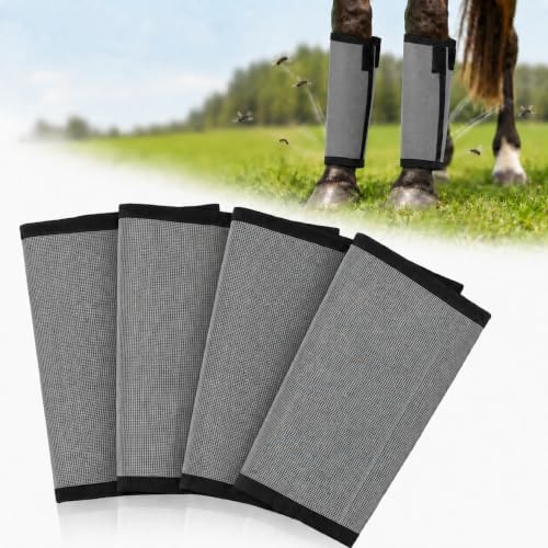 Fly Boots for Horses Set of 4 - Breathable Mesh Equine Leg Protection,Anti-Sag Stay-On Horse Fly Boots,Reduces Stomping & Fatigue,UV-Block, Adjustable Fit for Medium to Large Horses