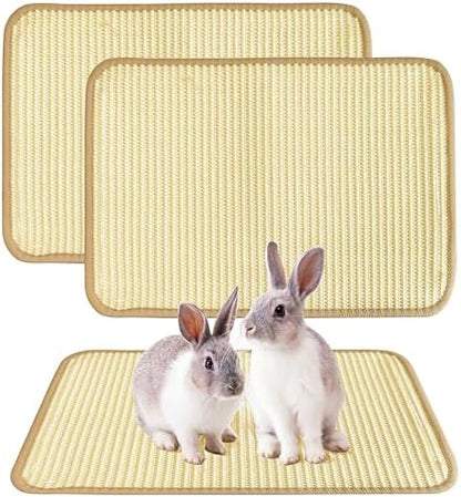 Rabbit Scratching Pad, 2PCS Natural Sisal Bunny Mat,16x12in | Bunny Toys, Rabbit Toys, Rabbit Chewing Mat, Rabbit Bedding, Sisal Mats for Bunnies, Bunny Nail Scratch Pads