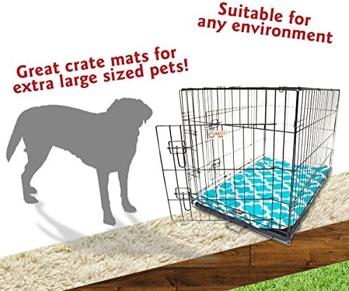 48" Trellis Teal Blue Crate Dog Bed Mat By Majestic Pet Products