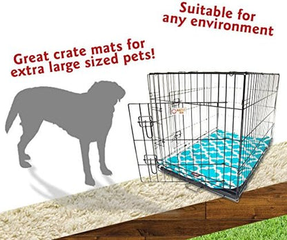 48" Trellis Teal Blue Crate Dog Bed Mat By Majestic Pet Products