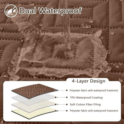 hyha Waterproof Reversible Dog Blanket, Pet Blanket for Sofa Couch