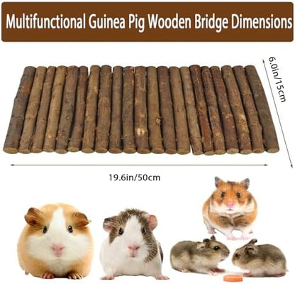 kathson Wooden Hamster Bridge,Guinea Pig Wood Ladder Bendable Tunnel Hideout Hut Small Animal Climbing Toys for Ferret Hedgehog Chinchilla Mice Rat Gerbil Baby Rabbit(15.7 x 6.0 in)