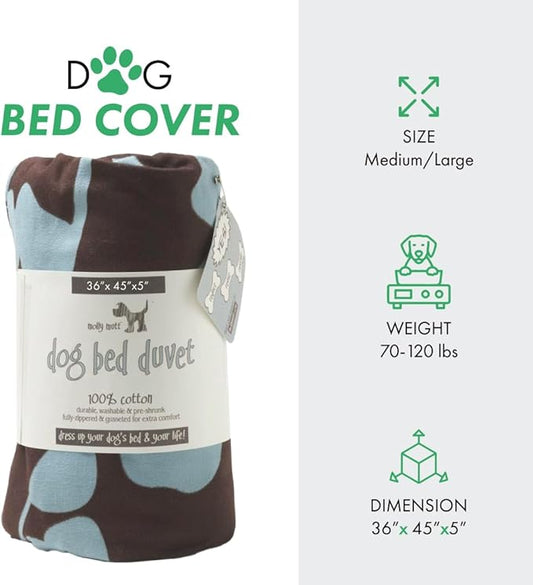 Molly Mutt Huge Dog Bed Cover - Your Hand in Mine Print - Measures 36”x45”x5’’ - 100% Cotton - Durable - Breathable - Sustainable - Machine Washable Dog Bed Cover