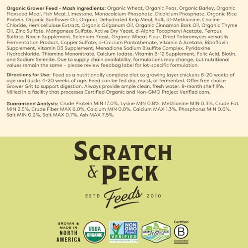 Scratch and Peck Feeds | Grower Mash for Chickens & Ducks | 40 lb Bag