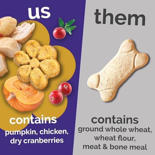 Fruitables Baked Dog Treats, Low Calorie Treats, Chicken & Cranberry, 12oz