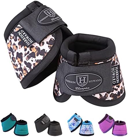 Harrison Howard Horse Bell Boots Overreach Bell Boots No-Turn Bell Boots for Horse-Durable Protective Hoof Boot