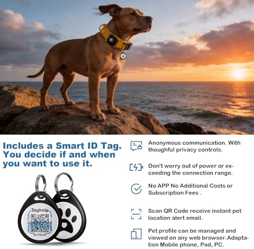 Tactical Dog Collar with QR Code & AirTag Holder, Military Adjustable Durable Reflective Dog Collar for Large Medium Dogs, Built-in Control Handle and Metal Buckle, 2026 New (Yellow-XL)