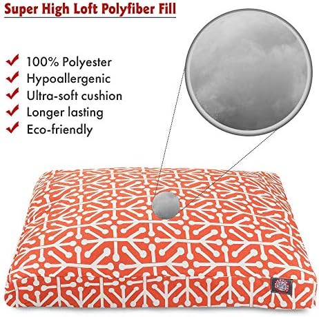Orange Aruba Extra Large Rectangle Indoor Outdoor Pet Dog Bed With Removable Washable Cover By Majestic Pet Products
