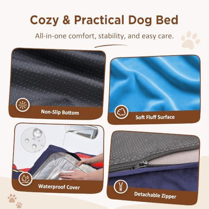 Comfort Expression Orthopedic Dog Bed for Extra Large Dogs with Bolster