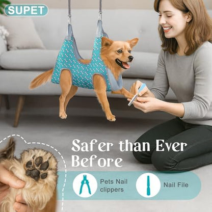 Supet Dog Grooming Hammock for Nail Trimming, Pet Grooming Hanging Harness