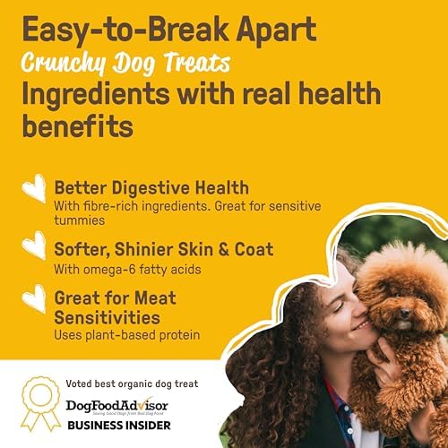 CookiePal Dog Treats, Crunchy Peanut Butter Puppy Training Treats, Human Grade USDA Organic, Natural Dog Biscuits, 10oz (Pk of 4)