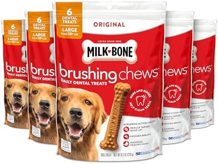 Milk-Bone Brushing Chews, Large, Original Flavor, 30 Dental Treats