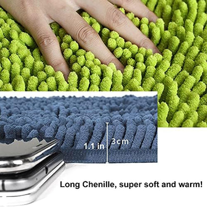 Oncpcare Guinea Pig Fleece, Cage Liner, Washable Non-Slip Mat（Blue）