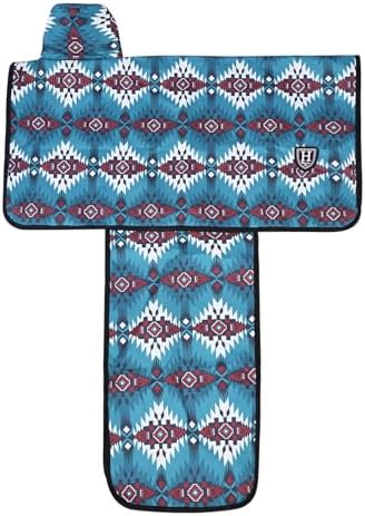 Harrison Howard Sturdy Waterproof Western Saddle Cover with Stylish Prints That Stand Out Keep Your Saddle in Pristine Condition Perfect for Showing or Riding Events -Classic Indian Teal
