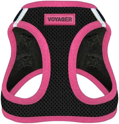 Voyager Step-in Air Dog Vest Harness - Black/Pink Trim, X-Small
