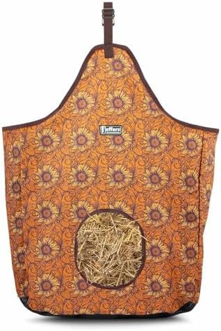 Jeffers Expression Top Loading Hay Bag for Horses & Livestock – Durable 600 Denier Hanging Hay Feeder, Water Resistant with Mesh Bottom, Easy Hanging Snap for Stall, Trailer, Travel - Bloomin Toolin