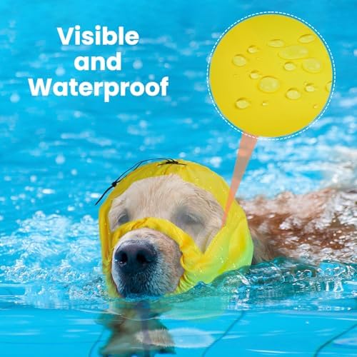 Nanaki Adjustable Shower Caps for Dogs Ears Dog Ear Covers for Bath, Shower Cap Reusable Waterproof Ear Covers for Dogs, Dog Ear Protection for Bath Dog Bath Ear Protection Bathing Grooming Swimming