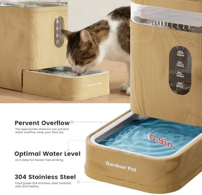 1.7 Gallon Automatic Dog Water Dispenser with Stainless Steel Bowl