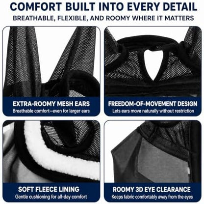 Horse Fly Mask with Ears & Detachable Nose Cover, Large