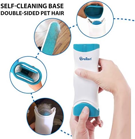 Pet Hair Remover for Clothes: Reusable Dog Cat Fur Lint Removal Brush for Clothes Furniture Couch Carpet Bed Car Seat - Self-Cleaning for Pet Owners (Fresh Blue, 1 Pack)