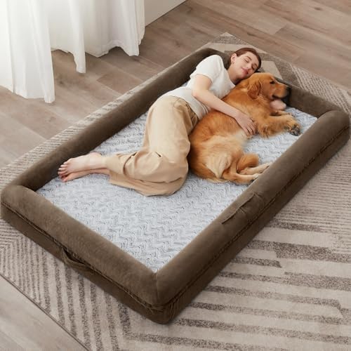 WNPETHOME Human Dog Bed Orthopedic for Adult & Dogs Comfy Sleeping