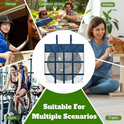 Tessco for you 1 Pcs Box Fan Holders for Horse Stall, Nylon Bag,Blue
