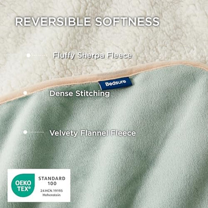 Bedsure Waterproof Dog Blankets for Large Dogs Sherpa Fleece Throw, 50X60