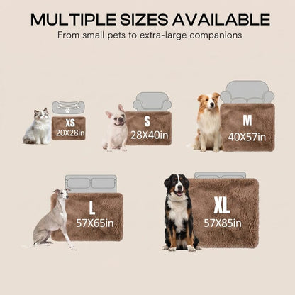 Pet Blankets Waterproof Fluffy Fleece Blanket Cat Dog Blankets Liquid Pee Proof Throw Blanket Reversible Furniture Protector Cover Washable for Couches Beds Sofa 65"x57" Brown