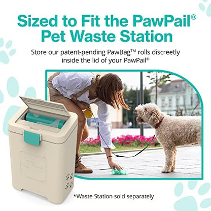 PawPail Scented Poop Bags For Dogs - 1 Roll of 200 Standard Size Dog Waste Bags - Mild Floral Scent - Leakproof & Durable - For Pet Waste Station