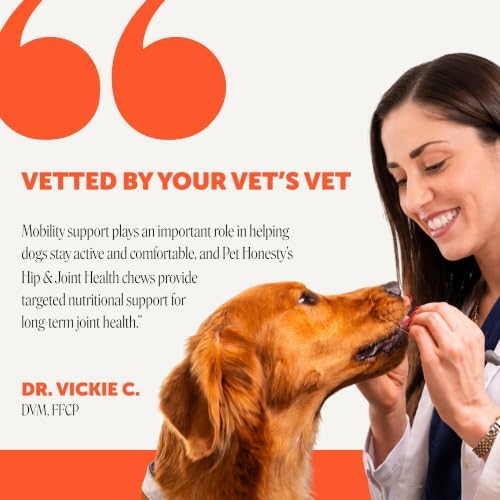 Pet Honesty Advanced Hip and Joint Supplement for Dogs, Bacon, 90 Count