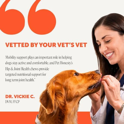 Pet Honesty Advanced Hip and Joint Supplement for Dogs, Bacon, 90 Count