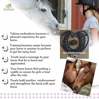NickerDoodles Horse Treats - 2 lb Pail - Effortlessly Give Medications with Our Soft Baked Treats - Training Treats are The Perfect Motivator - No Additives or Preservatives