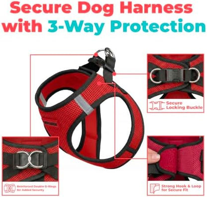 Voyager Step-in Air Dog Vest Harness - Red/Black Trim, X-Small