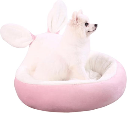 Cat Bed for Indoor Cats, Cat Litter, Dog Litter, Pet Supplies, Warm in Winter, Cute, Washable, Non-Enclosed Circular Deep Sleeping Bed Mat Dog Houses (Pink,Medium)