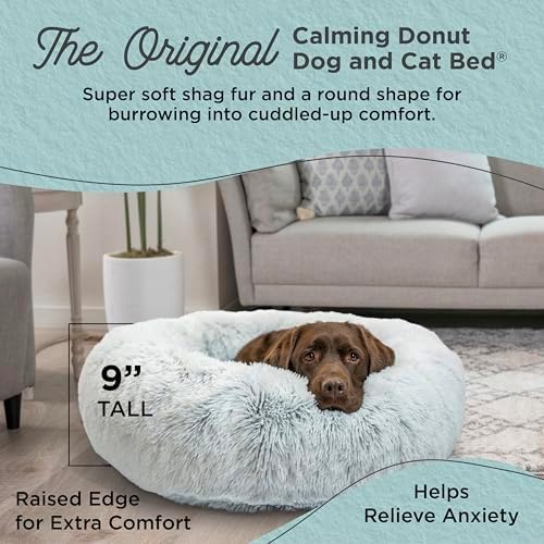 Best Friends by Sheri Original Calming Donut Dog Bed, Frost Gray, Large 36"