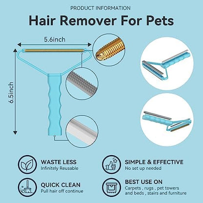 Pet Hair Remover, Dog Cat Carpet Rake, Lint Remover Shaver for Sofas-2pack