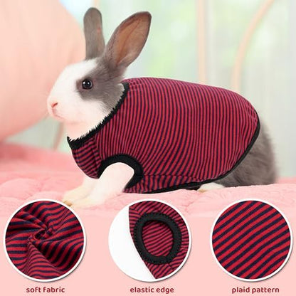 Guinea Pig Clothes (2-Pack), Striped Small Animal Vest T-Shirt