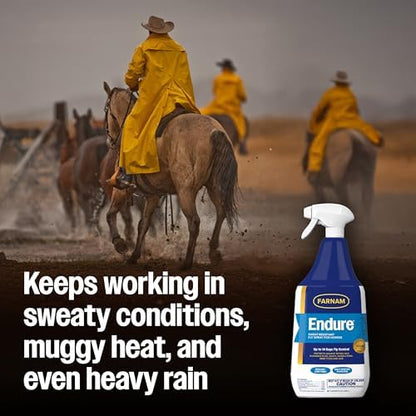 Farnam Endure Fly Spray for Horses, Long-Lasting Fly Repellent, 32 oz Spray