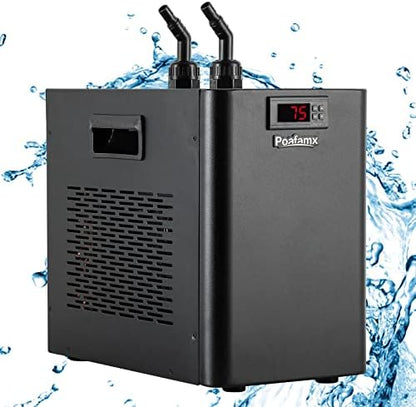 Poafamx 42gal Aquarium Chiller 1/10 HP Ultra Quiet Compressor Water Chiller