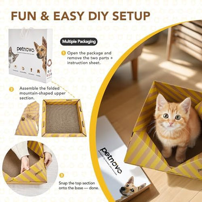 Petnovo Cat Scratcher Bed, Foldable Collapsible Design, Outdoor Cat Bed